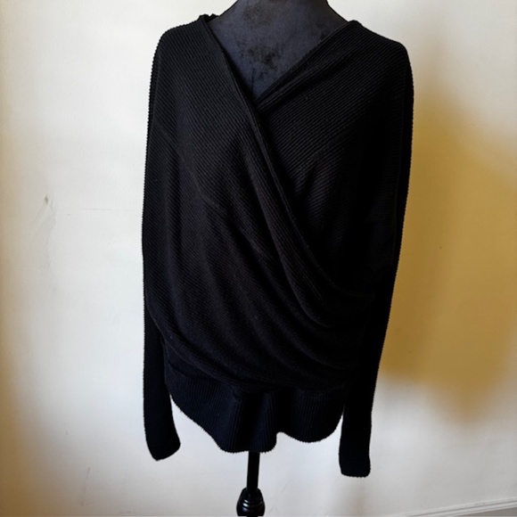 Free People Cozy With You Wrap Sweater - Size Small - Black - Picture 1 of 6